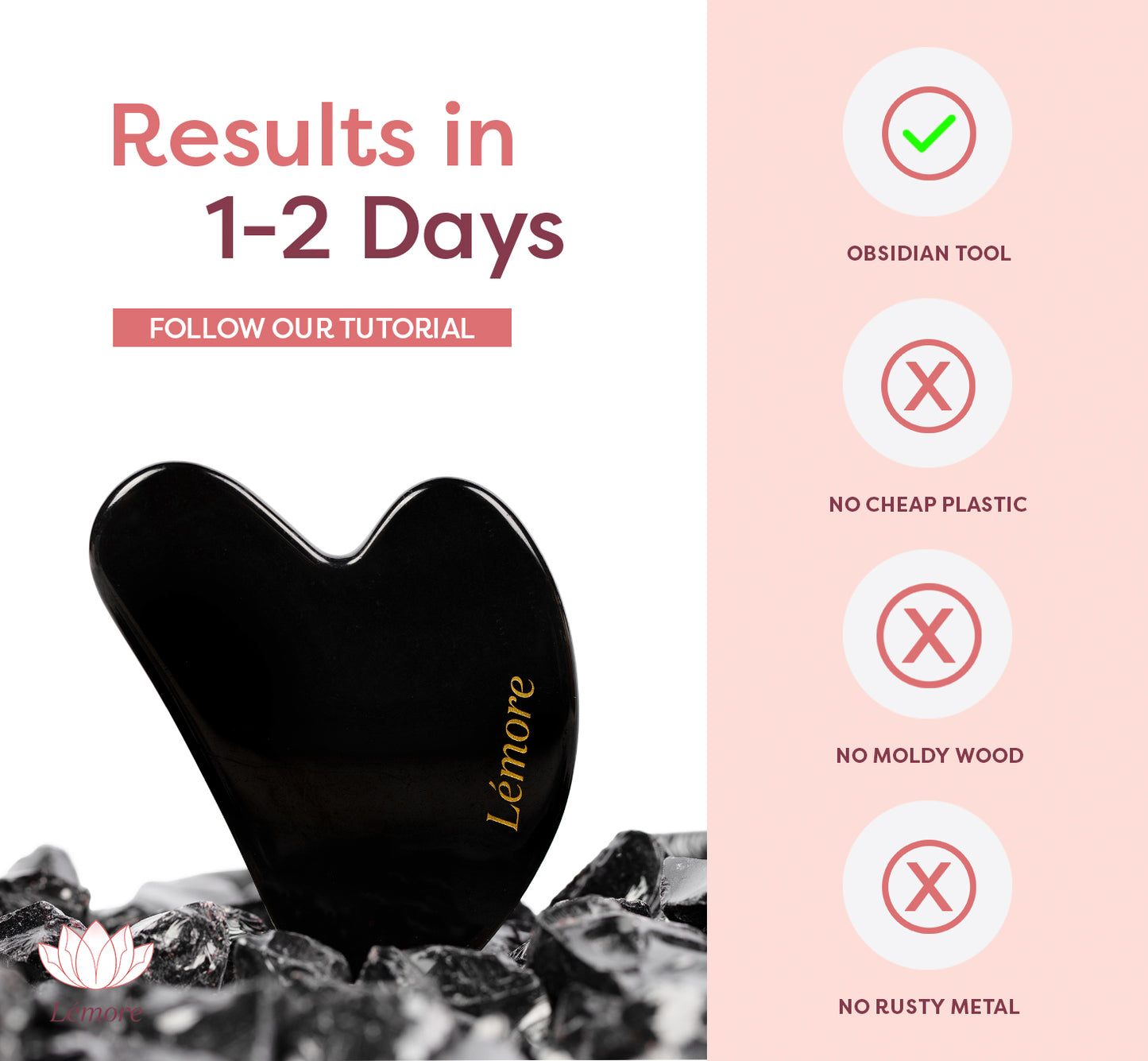 Premium Obsidian Gua Sha Facial & Acupressure Massage Tool