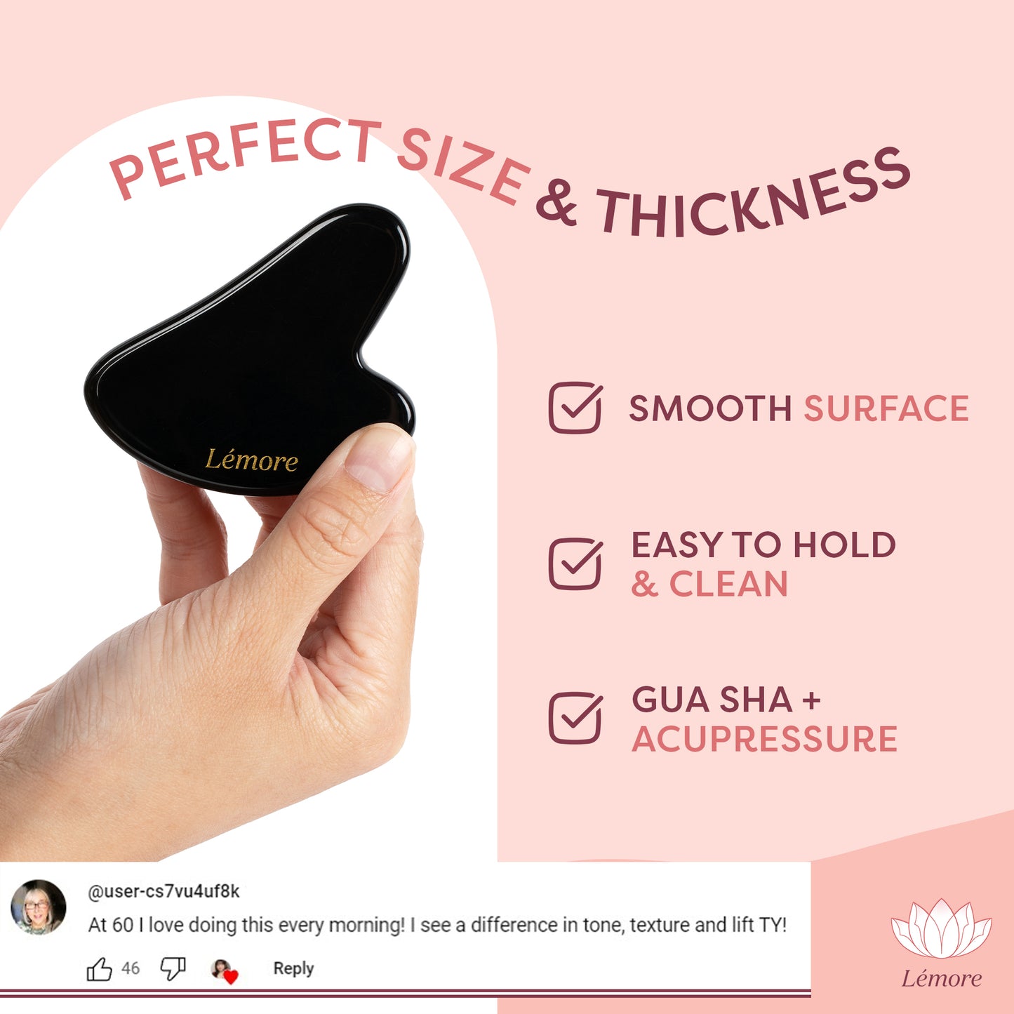 Premium Obsidian Gua Sha Facial & Acupressure Massage Tool
